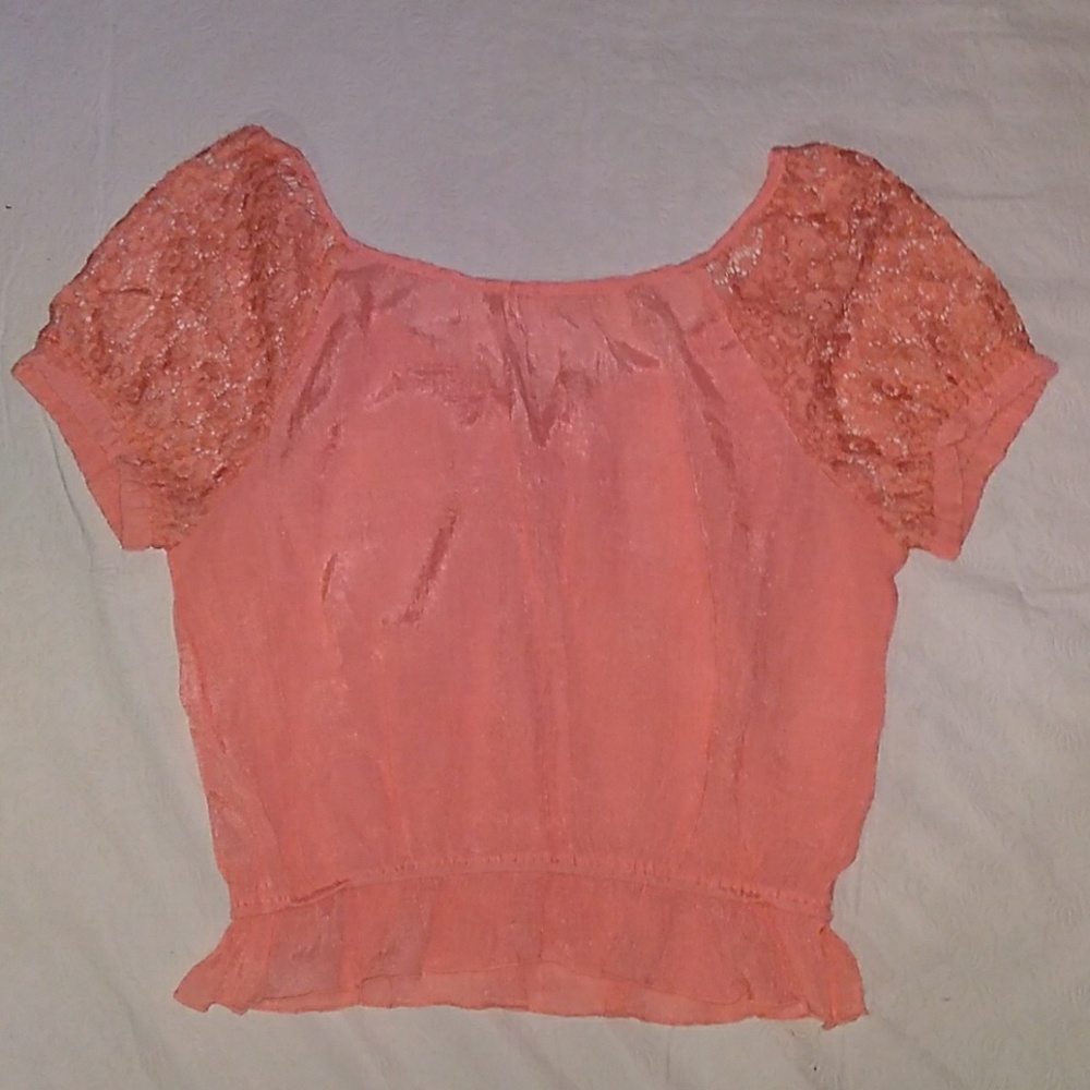 NWOT Anthologie E Hanger Peachy Pinkish Coral Summer Top - Picture 8 of 8